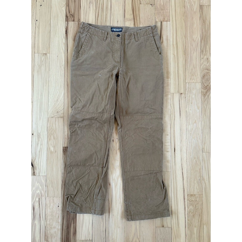 Mountain Khakis Alpine Utility Pants Duck Canvas Brown Women's 10 Reg Distresse